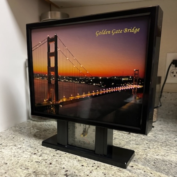 Clock Light-Up San Francisco Fiber Picture  Golden Gate Bridge NEW - Picture 14 of 16